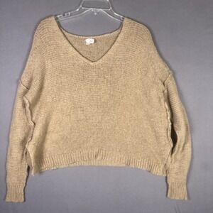 By Together Cropped Tan Pullover Knit Sweater Women's‎ S